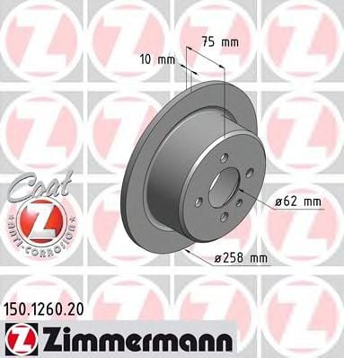 150.1260.20 ZIMMERMANN Brake System Brake Disc