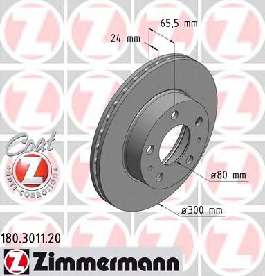 180.3011.20 ZIMMERMANN Brake System Brake Disc