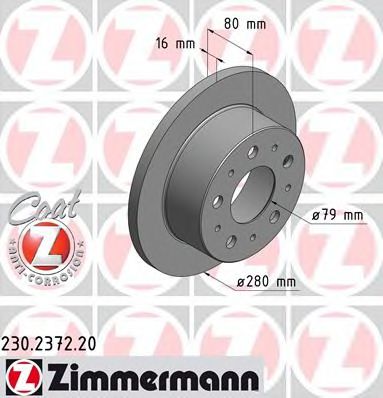 230.2372.20 ZIMMERMANN Brake System Brake Disc
