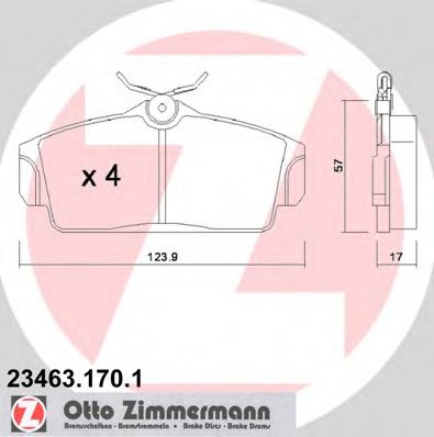 23463.170.1 ZIMMERMANN Brake Pad Set, disc brake