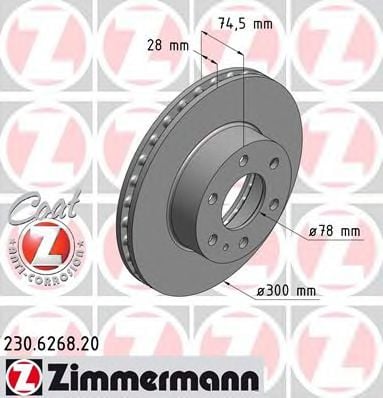 230.6268.20 ZIMMERMANN Brake Disc