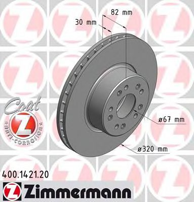 400.1421.20 ZIMMERMANN Brake System Brake Disc