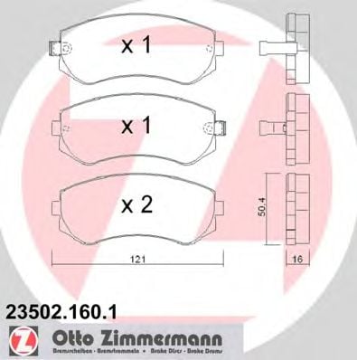 23502.160.1 ZIMMERMANN Brake Pad Set, disc brake