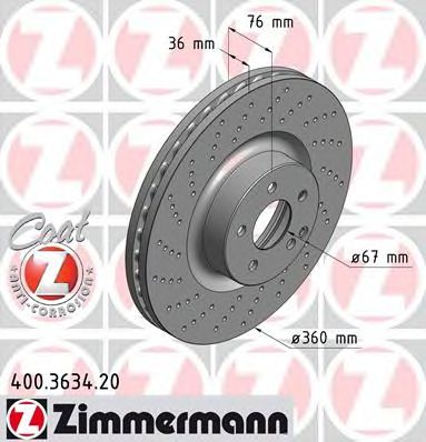400.3634.20 ZIMMERMANN Brake System Brake Disc