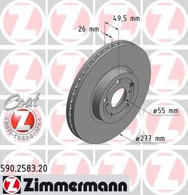 590.2583.20 ZIMMERMANN Brake System Brake Disc