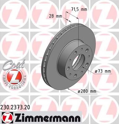 230.2373.20 ZIMMERMANN Brake System Brake Disc