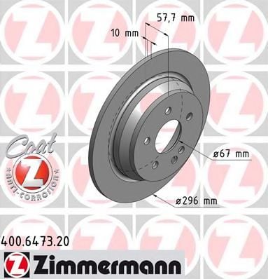 400.6473.20 ZIMMERMANN Brake System Brake Disc