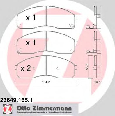 23649.165.1 ZIMMERMANN Brake Pad Set, disc brake