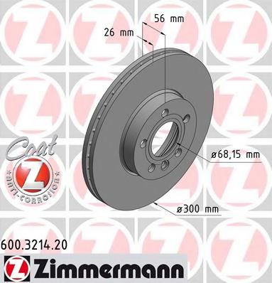 600.3214.20 ZIMMERMANN Brake System Brake Disc