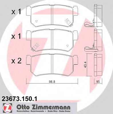 23673.150.1 ZIMMERMANN Brake System Brake Pad Set, disc brake