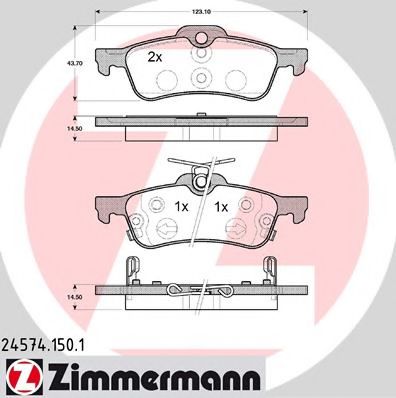 24574.150.1 ZIMMERMANN Brake System Brake Pad Set, disc brake