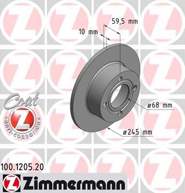 100.1205.20 ZIMMERMANN Brake System Brake Disc