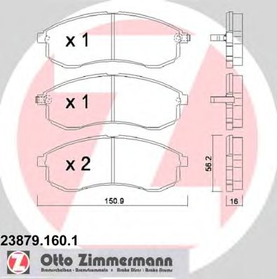23879.160.1 ZIMMERMANN Brake System Brake Pad Set, disc brake