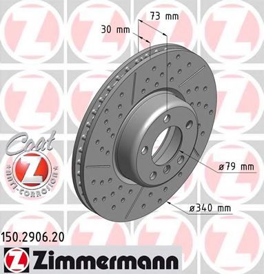 150.2906.20 ZIMMERMANN Brake System Brake Disc
