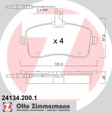 24134.200.1 ZIMMERMANN Brake System Brake Pad Set, disc brake