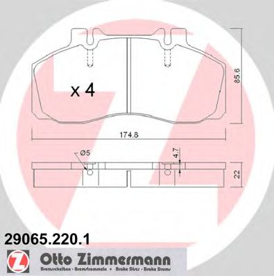 29065.220.1 ZIMMERMANN Brake System Brake Pad Set, disc brake