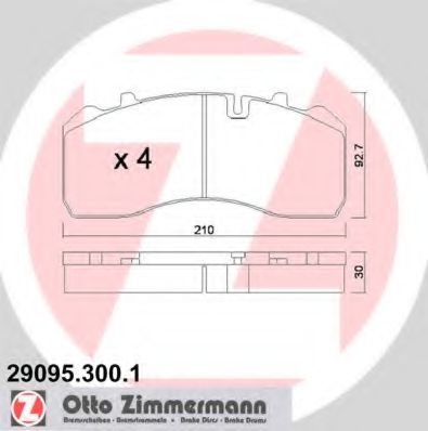 29095.300.1 ZIMMERMANN Brake System Brake Pad Set, disc brake