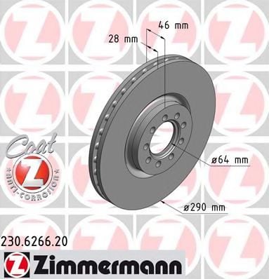 230.6266.20 ZIMMERMANN Brake System Brake Disc