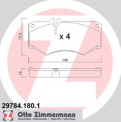 29784.180.1 ZIMMERMANN Brake System Brake Pad Set, disc brake