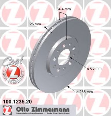 100.1247.20 ZIMMERMANN Brake System Brake Disc