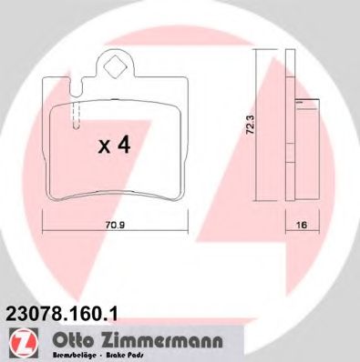 23078.160.1 ZIMMERMANN Brake System Brake Pad Set, disc brake