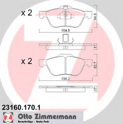 23160.170.1 ZIMMERMANN Brake Pad Set, disc brake