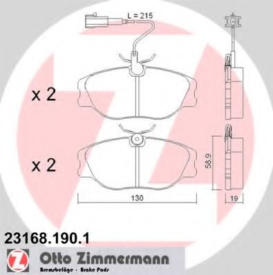 23168.190.1 ZIMMERMANN Brake Pad Set, disc brake