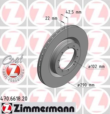 470.6618.20 ZIMMERMANN Brake System Brake Disc
