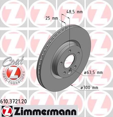 610.3721.20 ZIMMERMANN Brake System Brake Disc