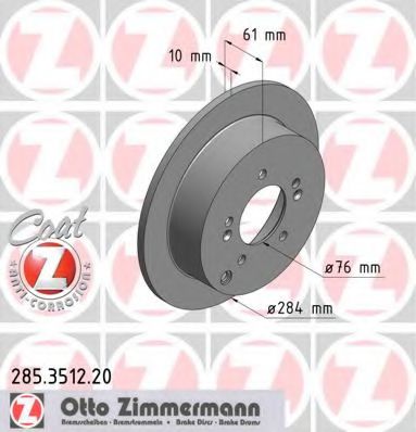 285.3512.20 ZIMMERMANN Brake System Brake Disc