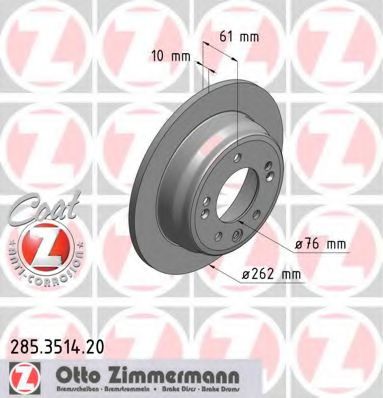 285.3514.20 ZIMMERMANN Brake System Brake Disc