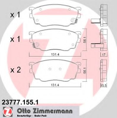 23777.155.1 ZIMMERMANN Brake System Brake Pad Set, disc brake