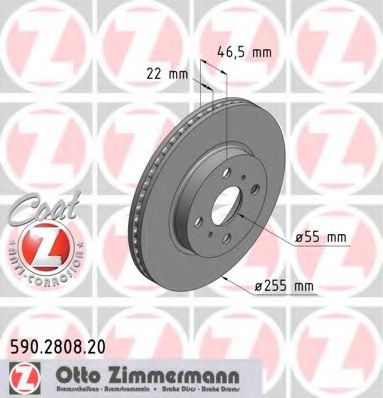 590.2808.20 ZIMMERMANN Brake System Brake Disc