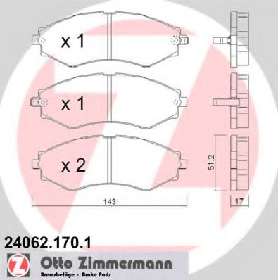 24062.170.1 ZIMMERMANN Brake System Brake Pad Set, disc brake