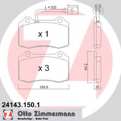 24143.150.1 ZIMMERMANN Brake Pad Set, disc brake