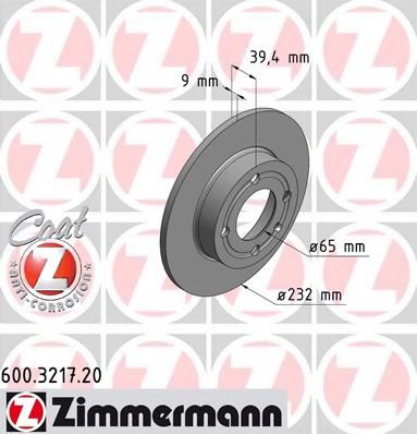 600.3217.20 ZIMMERMANN Brake System Brake Disc
