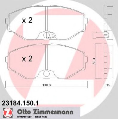 23184.150.1 ZIMMERMANN Brake Pad Set, disc brake