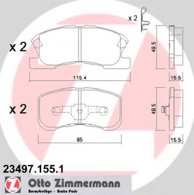 23497.155.1 ZIMMERMANN Brake Pad Set, disc brake