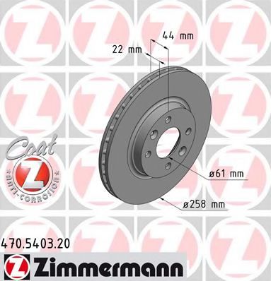 470.5403.20 ZIMMERMANN Brake System Brake Disc