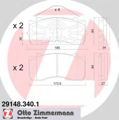 29148.340.1 ZIMMERMANN Brake System Brake Pad Set, disc brake