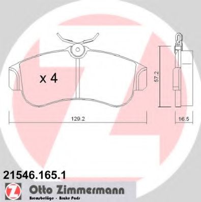 21546.165.1 ZIMMERMANN Brake System Brake Pad Set, disc brake