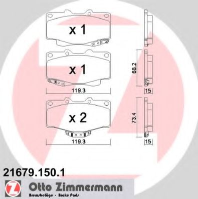 21679.150.1 ZIMMERMANN Тормозная система Комплект тормозных колодок, дисковый тормоз