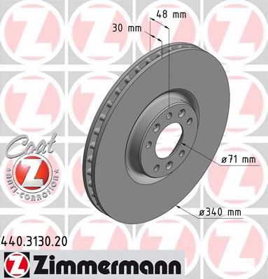 440.3130.20 ZIMMERMANN Brake System Brake Disc