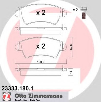 23333.180.1 ZIMMERMANN Brake System Brake Pad Set, disc brake