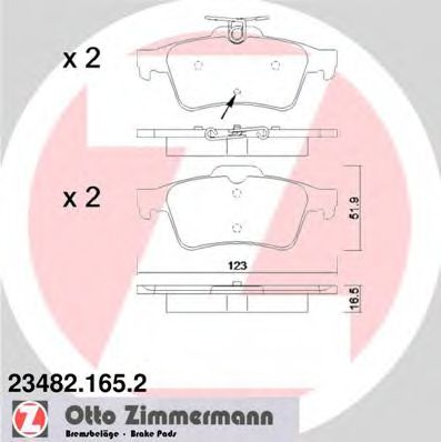 23482.165.2 ZIMMERMANN Brake System Brake Pad Set, disc brake