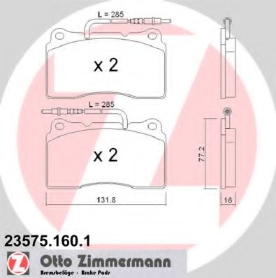 23575.160.1 ZIMMERMANN Brake System Brake Pad Set, disc brake