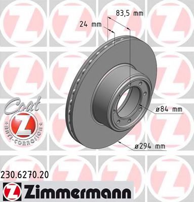 230.6270.20 ZIMMERMANN Brake System Brake Disc