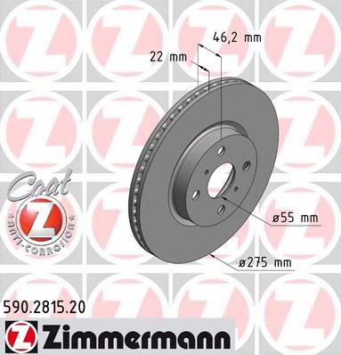 590.2815.20 ZIMMERMANN Brake System Brake Disc