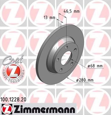 100.1228.20 ZIMMERMANN Brake System Brake Disc