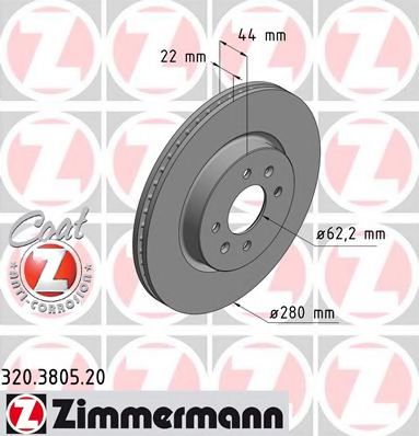320.3805.20 ZIMMERMANN Brake System Brake Disc